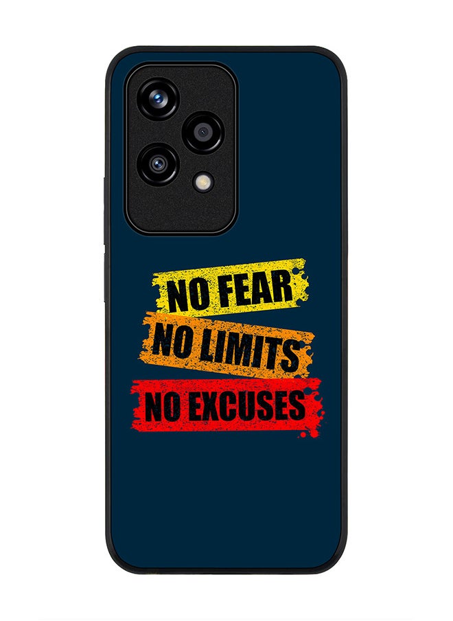 Stylizedd Rugged Black edge case for Honor 200 Lite, Slim fit Soft Case Flexible Rubber Edges Anti Drop TPU Gel Thin Cover -  No Fear Limits Excuses  - Image 1