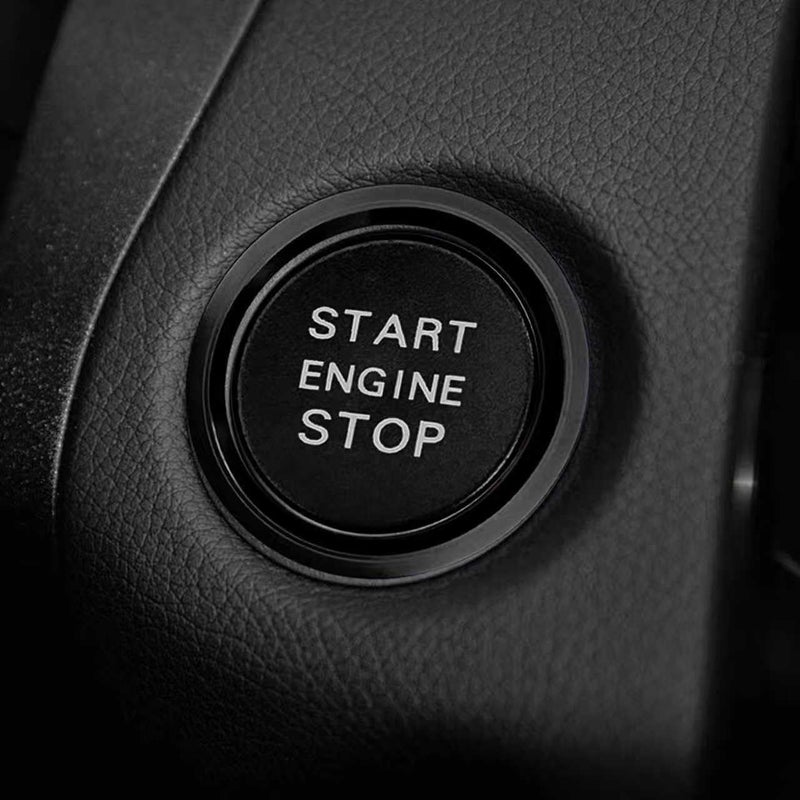 HHZL Push Start Button Cover Start Stop Button Cover for Audi Accessories Car Aluminum Metal Ring Engine Push Stop Buttons for Audi A4 LA5 A6 Q3 Q5 Q7 Key Ignition Switch Knob DecorationsBlack - Image 3