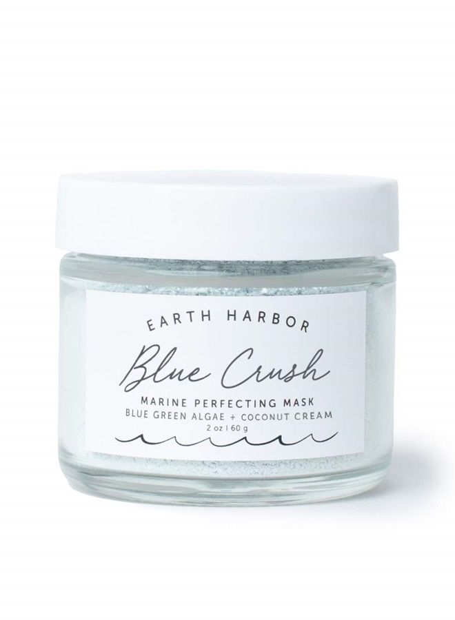 Earth Harbor BLUE CRUSH Marine Perfecting Mask | Natural & Nontoxic | Organic Blue Green Algae, Coconut Cream & Indigo | Exfoliates & Nourishes | 2 oz - Image 1