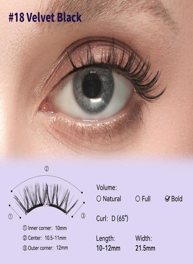 WOSADO×BearisBug [No.18 Velvet Black] 21.5mm Soft Magnetic Eyelashes Kit with Applicator, Reusable Glue-free Magnetic Lashes, Cruelty-free False Lashes, Waterproof, Lightweight, Suit for Heavy Makeup - Image 3