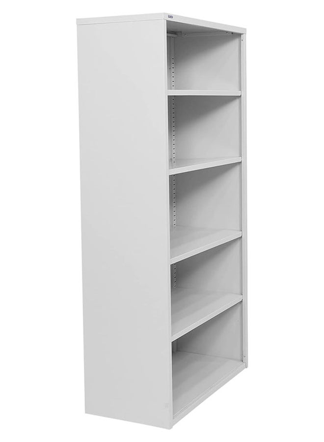 RIGID Steel Open Cupboard Cabinet with Four Adjustable Shelves, Heavy Duty Metal Storage Organizer for Home, Office, Warehouse, Library & Garage – Multipurpose Display Rack (Grey) – Assembled - Image 4