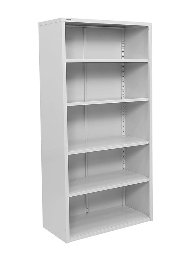 RIGID Steel Open Cupboard Cabinet with Four Adjustable Shelves, Heavy Duty Metal Storage Organizer for Home, Office, Warehouse, Library & Garage – Multipurpose Display Rack (Grey) – Assembled - Image 5