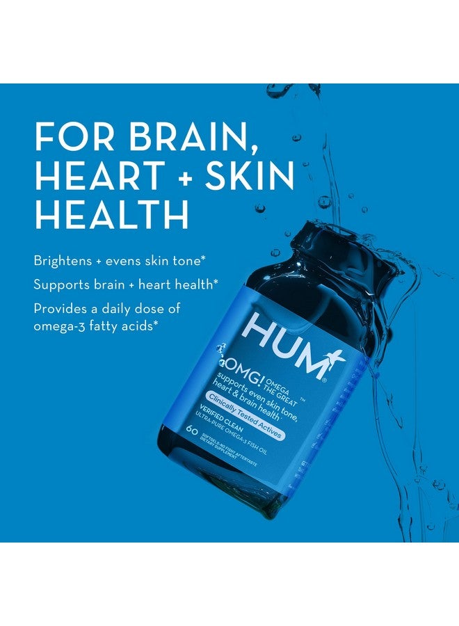 HUM OMG! Omega The Great - Triple Omega 3 Fish Oil Supplement with DHA, EHA & Vitamin E to Support Bright & Even Skin Tone - Gluten Free & Non-GMO (60-Count) - Image 3