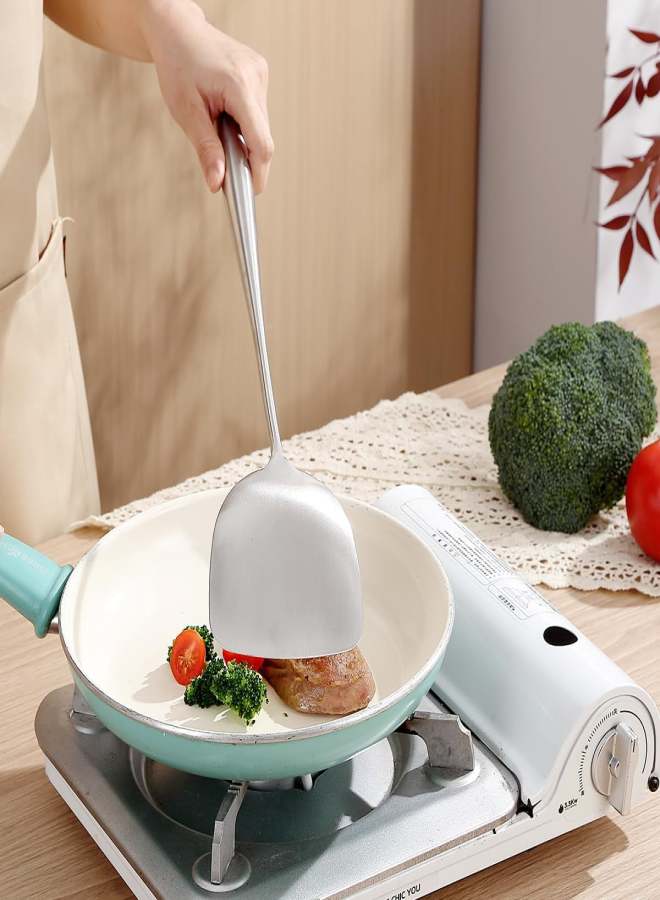 Stainless Steel Cookware Set (Includes Spatula, Soup Spoon, and Strainer) Silver 3PCS - Image 4