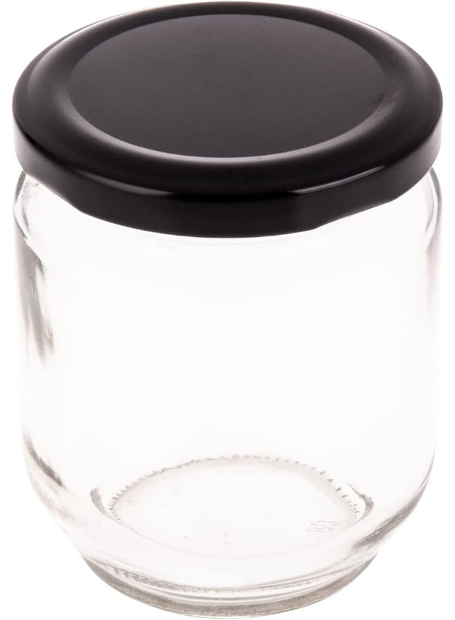 AKDC Glass Bottle W/Blk Lid L(6CM) XW(6CM) XH(8CM) Transparent - Image 1