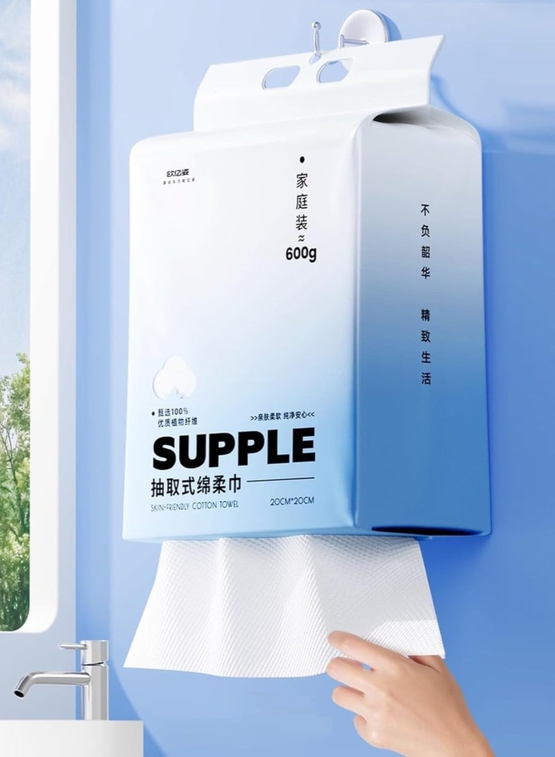 Zikra Disposable Face Towel Thickening Ultra Soft Washcloths 180 Count Facial Cotton Tissue Lint-free cotton dry wipes Multi-Purpose for Skin Care Make-up Wipes Face Wipes and Facial Cleansing - Image 1