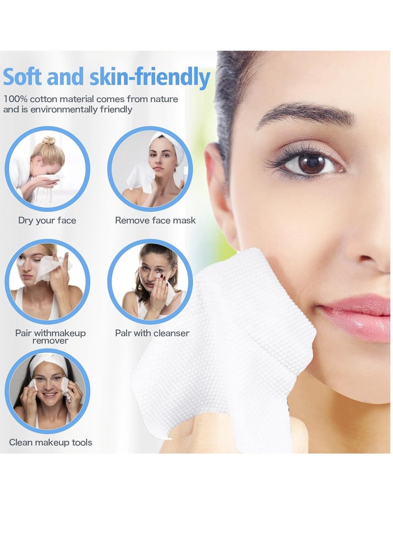 Zikra Disposable Face Towel Thickening Ultra Soft Washcloths 180 Count Facial Cotton Tissue Lint-free cotton dry wipes Multi-Purpose for Skin Care Make-up Wipes Face Wipes and Facial Cleansing - Image 2