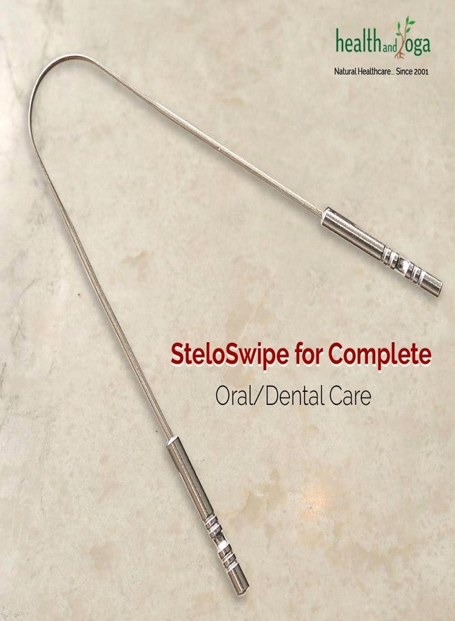 HealthAndYoga™ Tongue Cleaner Scraper with Storage Bag - Hygienic, Surgical Grade, Non-Synthetic Grip - Sterilizable Tongue Brush Cleaner (Surgical Steel - 2 Pack) - Image 2