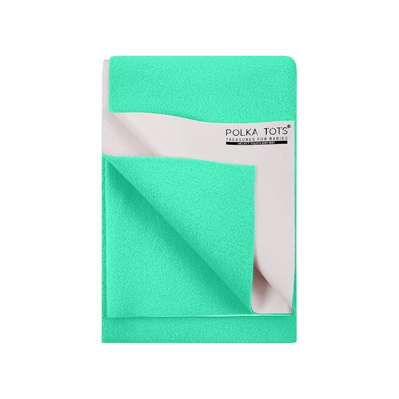 POLKA TOTS Waterproof & Reusable Baby Bed Protector Absorbent Mat Dry Sheet for New Born Infants (Mint, 100 X 140 CM, Large) - Image 1