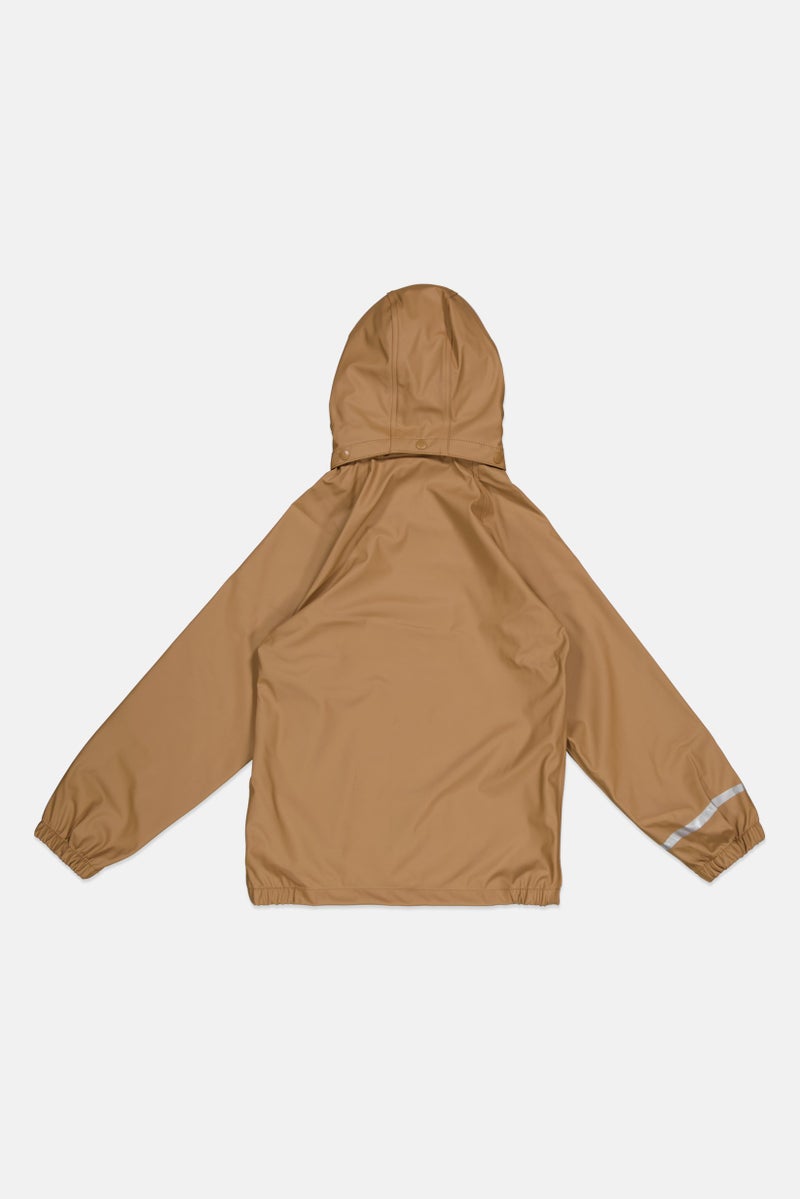 NAME IT Kids Boy 2 Piece Top And Bottom Rain Suit Set, Tan - Image 3