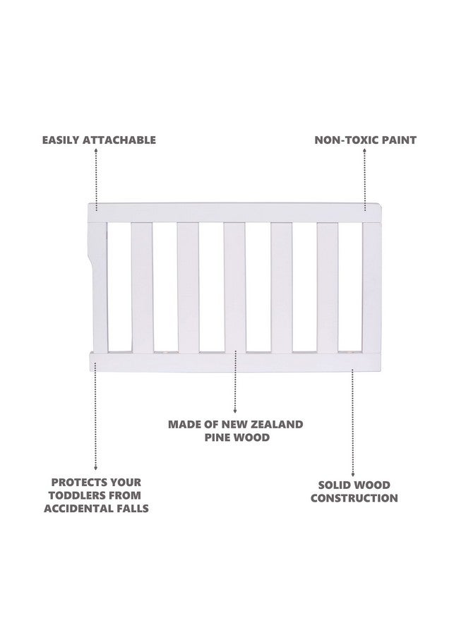 Dream On Me Convertible Crib Toddler Guard Rail In White Compatible With Select Cribs Crib To Toddler Bed Conversion Easily Attachable (21.25L X 1.2W X 12.25H) - Image 4