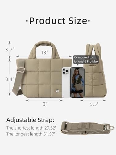 WESTBRONCO Small Puffer Crossbody Bags for Women, Puffy Quilted Purse Nylon Shoulder Handbag with Adjustable Strap - Image 3