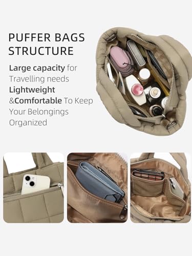 WESTBRONCO Small Puffer Crossbody Bags for Women, Puffy Quilted Purse Nylon Shoulder Handbag with Adjustable Strap - Image 4