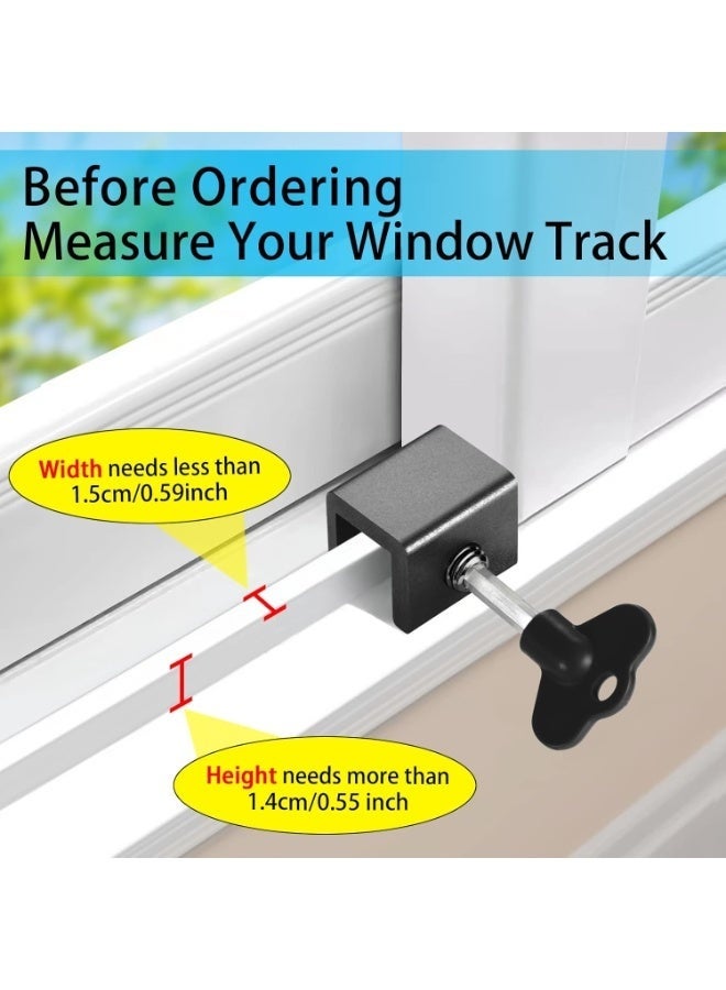 Arabest 6 Sets Sliding Window Locks, Adjustable Window Lock With Key, Can Control The Window Partially Open or Closed, Window Locks ​for Vertical & Horizontal Sliding Windows Doors, for Home and Office (Black) - Image 2