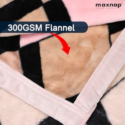 MAXNAP Cloudrest - Gold Diamond Pattern All-Weather AC Blanket for Double Bed – 300 GSM Ultra Soft, Lightweight & Breathable – 220x240 cm, Ideal for Year-Round Use - Image 3