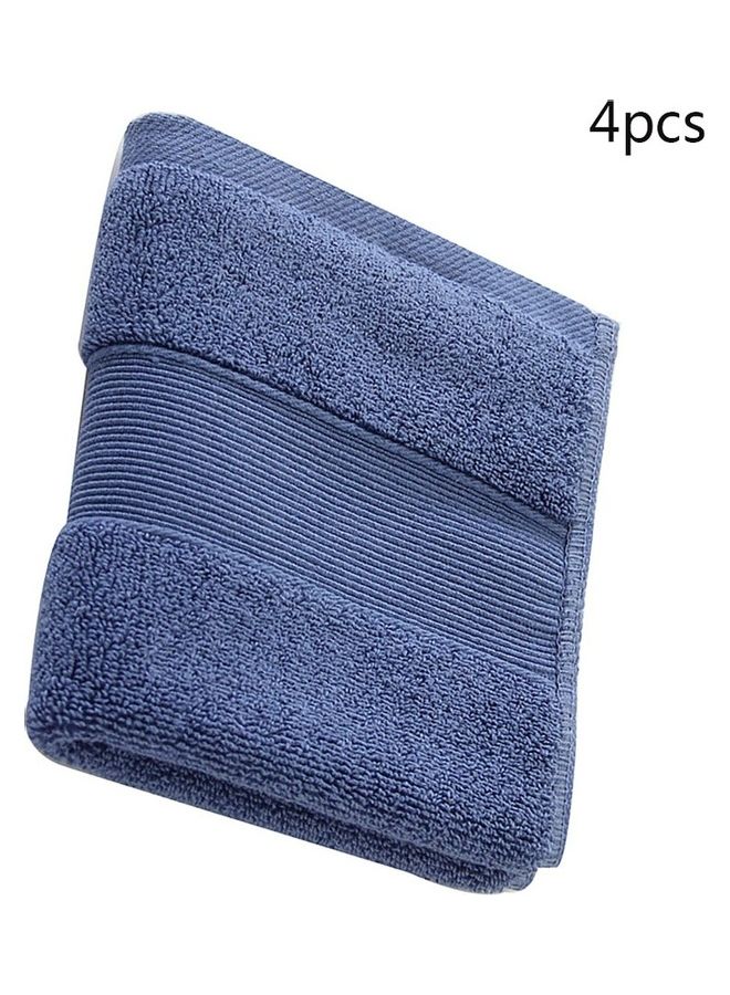 Loquat 4-Piece Cotton Bath Shower Towel Dark Blue 20 X 10 X 10cm - Image 1
