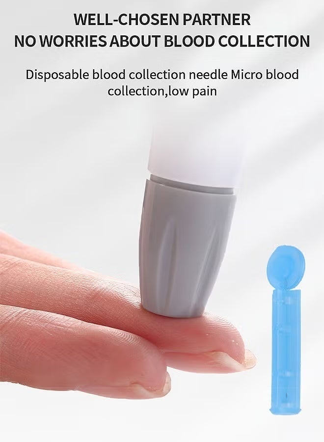 سَهْل تِك جهاز قياس السكر في الدم بدون ترميز | مع 50 شريط اختبار و50 إبرة وخز ومناديل كحول | قياس سريع ودقيق لمراقبة مرض السكري للاستخدام المنزلي - Image 5