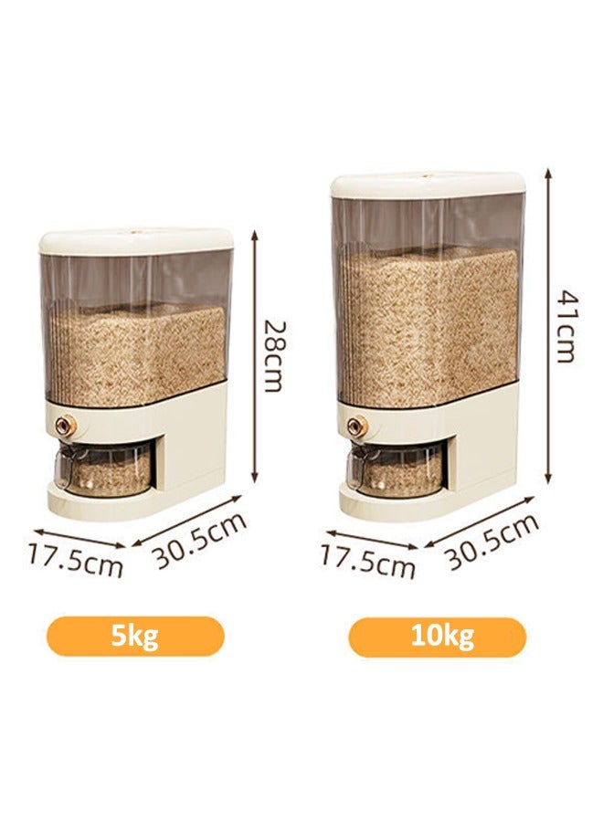 Rice Bin, Rice Dispenser, Large Grain Container Storage with Lid Measuring Cylinder Food Container Storage Household Cereal Dispenser Bucket for Kitchen Soybean Corn  - Image 2