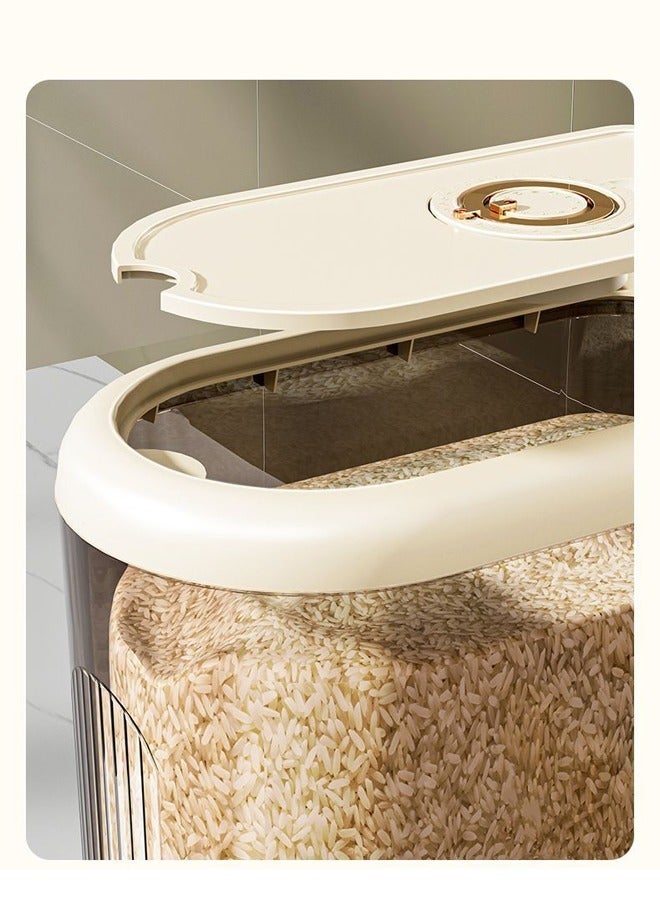 Rice Bin, Rice Dispenser, Large Grain Container Storage with Lid Measuring Cylinder Food Container Storage Household Cereal Dispenser Bucket for Kitchen Soybean Corn  - Image 5