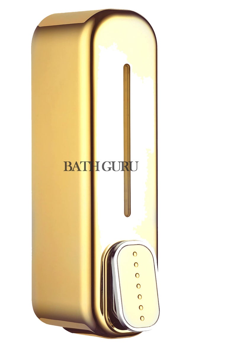 BATH GURU Abs Wall Mounted Shampoo Sanitizer Lotion Hand Dish Wash Gel Liquid Soap Dispenser for Bathroom Kitchen Pack of 2 (350 Ml, Gold) - Image 5