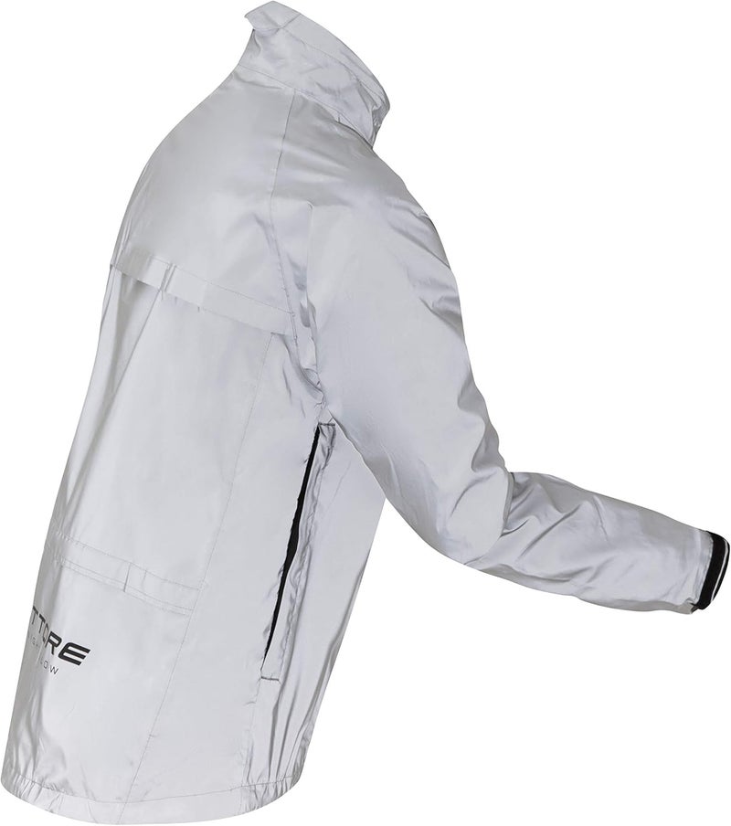 ETTORE Mens Cycling Jacket Waterproof Breathable High Visibility Reflective Silver - Night Glow - Image 3