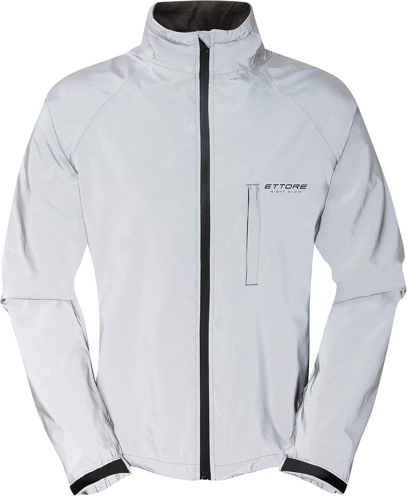 ETTORE Mens Cycling Jacket Waterproof Breathable High Visibility Reflective Silver - Night Glow - Image 1