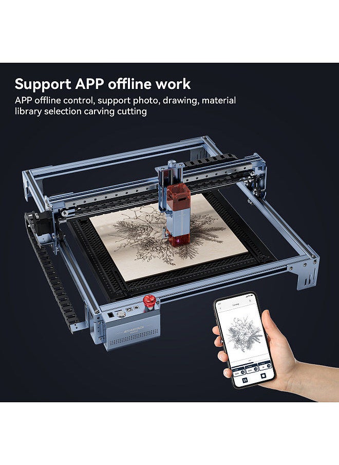 ATOMSTACK - Maker A10 V2 Laser Engraver 10-12W High Speed Engraving Cutting Machine Fixed-Focus Ultra-thin Laser with 400x400mm Engraving Area Eye Filter Protective Cover Quick Assembly Support APP Control - Image 1