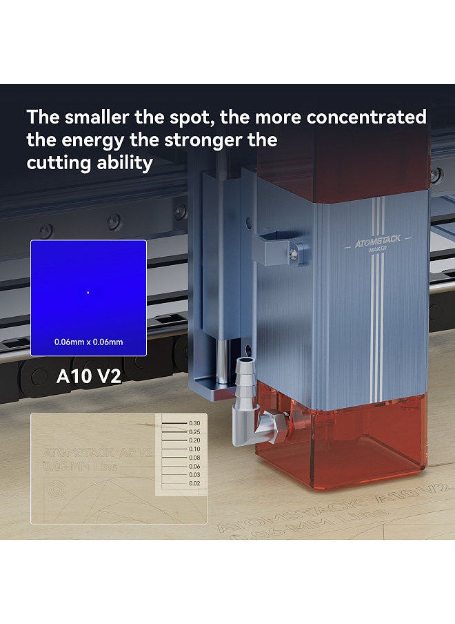 ATOMSTACK - Maker A10 V2 Laser Engraver 10-12W High Speed Engraving Cutting Machine Fixed-Focus Ultra-thin Laser with 400x400mm Engraving Area Eye Filter Protective Cover Quick Assembly Support APP Control - Image 1
