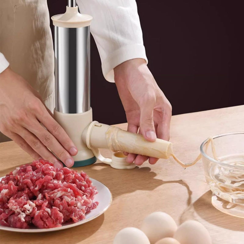 Manual Stainless Steel Sausage Stuffer Machine With 4 Tubes Kitchen Filling Tool - Image 3