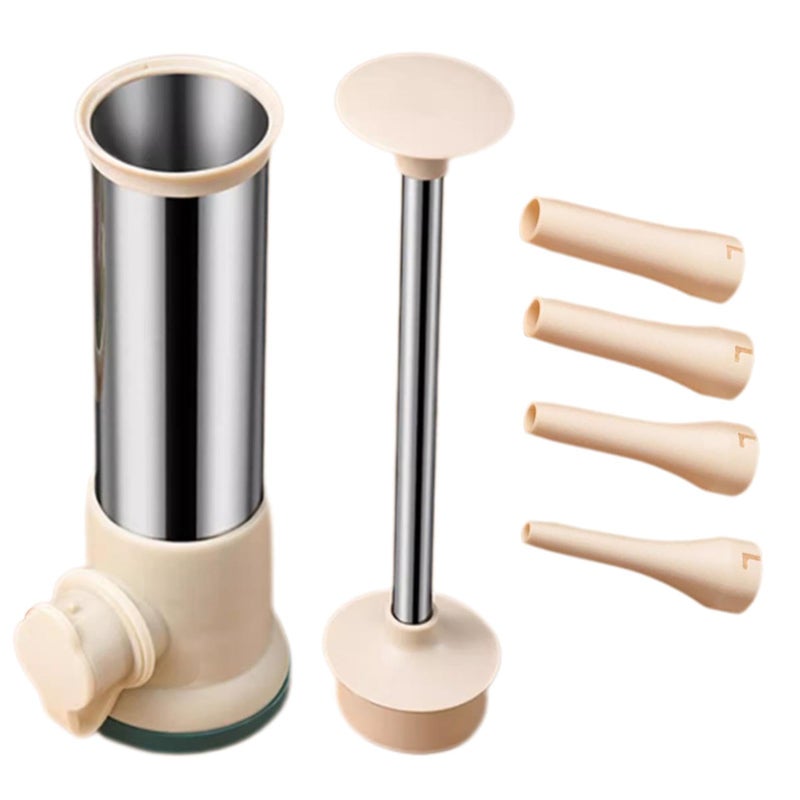 Manual Stainless Steel Sausage Stuffer Machine With 4 Tubes Kitchen Filling Tool - Image 2