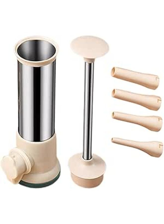 Manual Stainless Steel Sausage Stuffer Machine With 4 Tubes Kitchen Filling Tool - Image 1