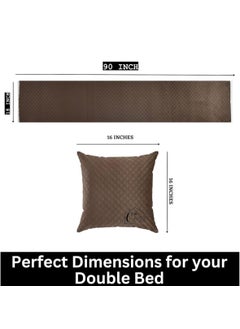 Cosy CORNER Cosy CORNER Home 220TC Ultrasonic Quilted Velvet Bed Runner Scarf with Matching Cushion CoversBed Linen ScarfDecorative Set for BedroomsHotel RoomsGuest Rooms Brown  - Image 4