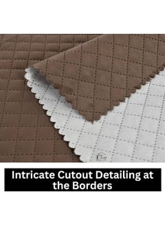 Cosy CORNER Cosy CORNER Home 220TC Ultrasonic Quilted Velvet Bed Runner Scarf with Matching Cushion CoversBed Linen ScarfDecorative Set for BedroomsHotel RoomsGuest Rooms Brown  - Image 3