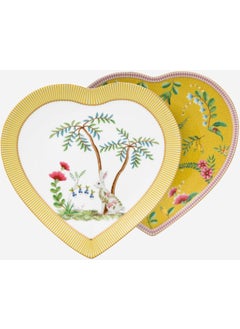 Pip Studio La Majorelle Yellow Porcelain Heart Plate Set 21.5 cm  - Image 1