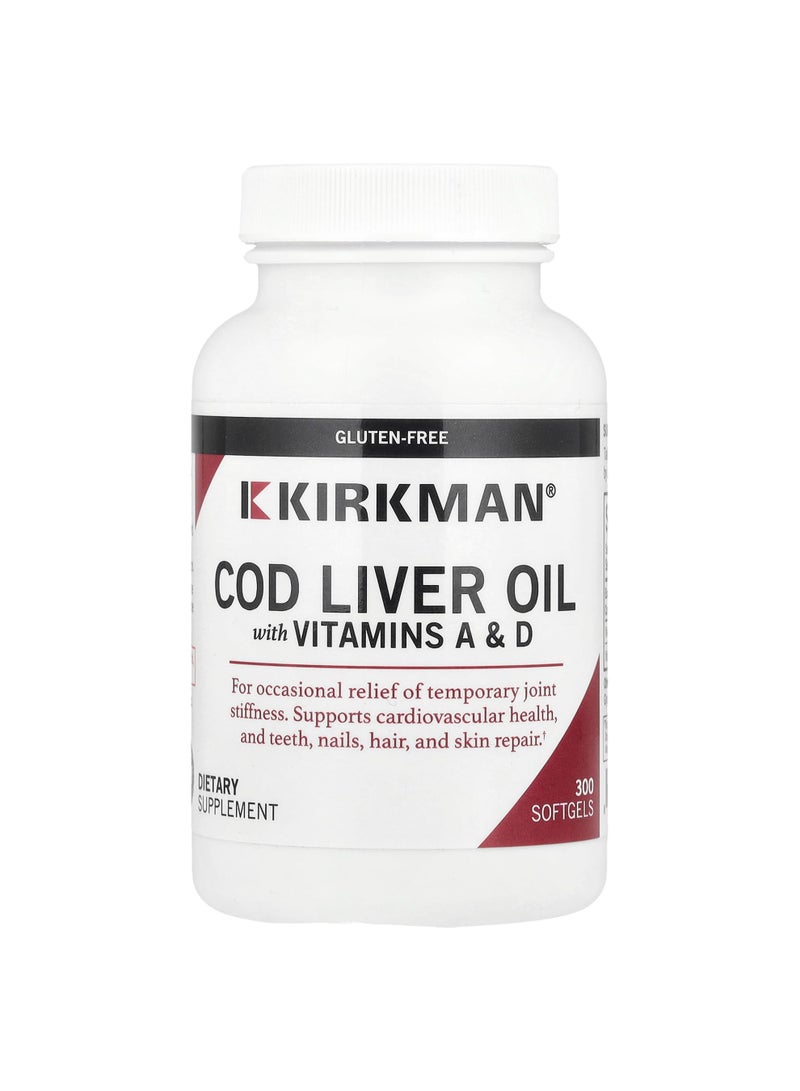 Cod Liver Oil with Vitamins A & D, 300 Softgels