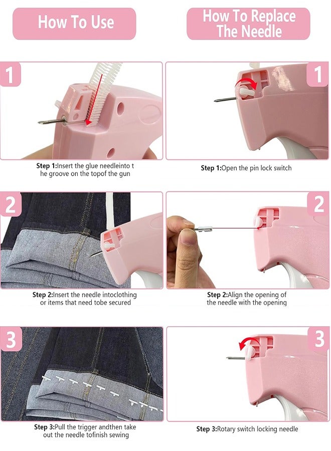 Stitch Gun for Clothes, Handheld Stitch Tag Gun Quick Clothing Fixer, Tagging Gun - Sewing Kit Includes 5 Needle, 1000 Black Fasteners & 1000 White Fasteners - Image 3
