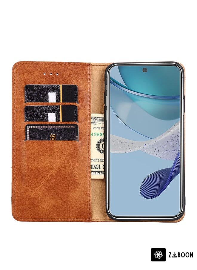 Green Tiger - For Kyocera Android One S10 Non-Magnetic Retro Texture Flip Leather Phone Case(Black) - Image 1