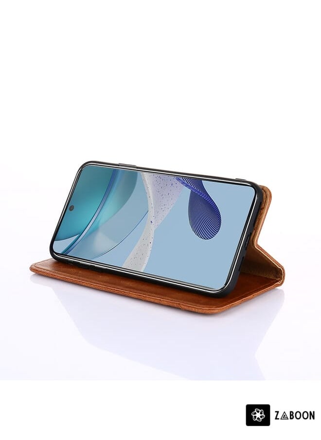 Green Tiger - For Kyocera Android One S10 Non-Magnetic Retro Texture Flip Leather Phone Case(Black) - Image 1