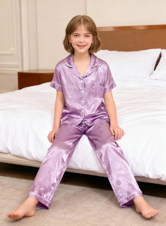 Take Two  Girls Butterfly Print Pocket Detail Shirt And Pyjama Set for Women | Best Price UAE