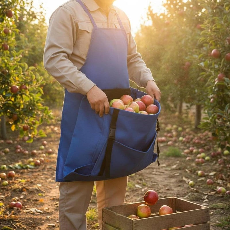 Quick Release Harvesting Apron Adjustable Straps Fruit Picking Apron Waterproof Gardening Gear for Gardeners, Farmers, Orchard, Farm, Array, Rose Red - Image 5