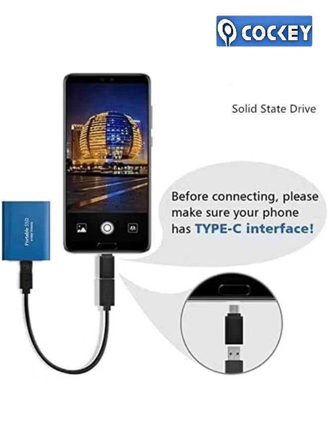 COCKEY 2TB Portable External SSD, 2000GB USB 3.1 High Speed Data Transfer, Computer Backup Drive Support Data Storage Transfer, USB C Mini Portable External Solid State Drive for PC/Laptop/Phones and More - Image 4