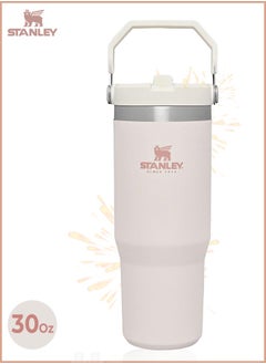 Stanley IceFlow Stainless Steel Tumbler 30oz, Leak-Resistant, Vacuum Insulated Water Bottle with Straw, Keeps Drinks Cold for 12 Hours or Iced for 2 Days, Ideal for Home, Office, or Travel, Rose Gold  - Image 1