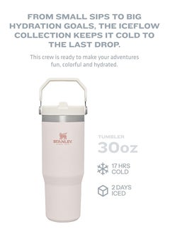 Stanley IceFlow Stainless Steel Tumbler 30oz, Leak-Resistant, Vacuum Insulated Water Bottle with Straw, Keeps Drinks Cold for 12 Hours or Iced for 2 Days, Ideal for Home, Office, or Travel, Rose Gold  - Image 4