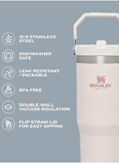 Stanley IceFlow Stainless Steel Tumbler 30oz, Leak-Resistant, Vacuum Insulated Water Bottle with Straw, Keeps Drinks Cold for 12 Hours or Iced for 2 Days, Ideal for Home, Office, or Travel, Rose Gold  - Image 5