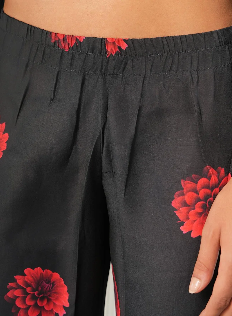  قصة Women's Onyx Black Marigloire Imprint Kurta Set
