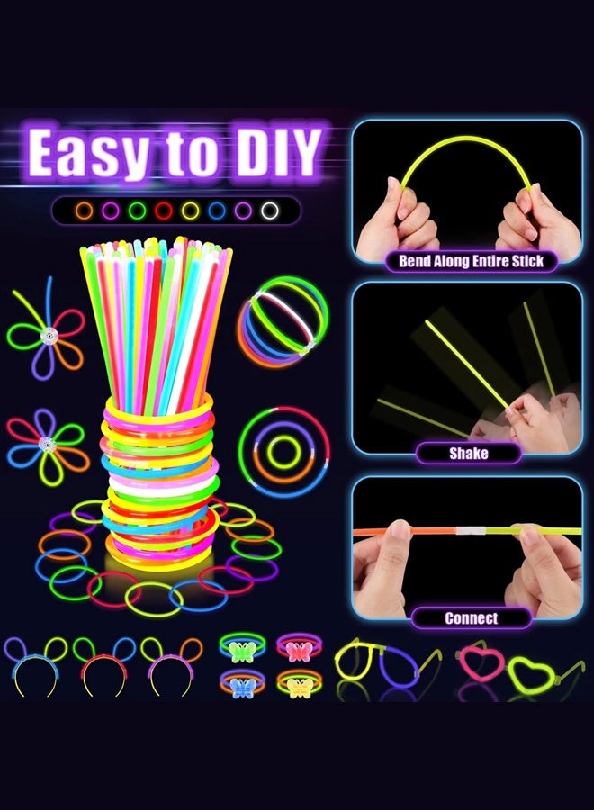 100 Glow Stick, Glow Party Supplies with Connectors to Make Glow Necklaces, Neon Bracelets, Mixed Color Light Sticks, Suitable for Dance, Wedding Favors or Party Fillers - Image 5