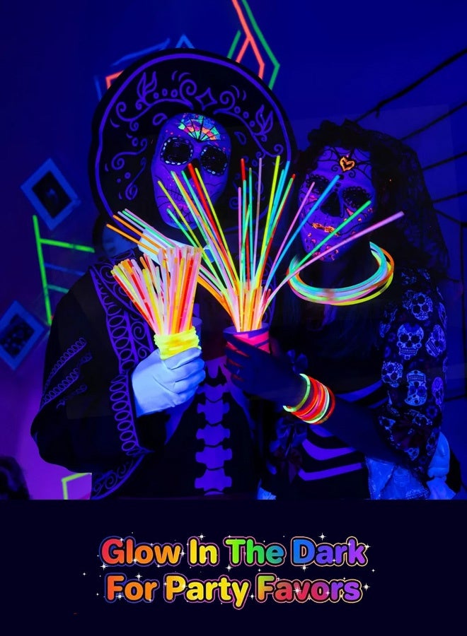 100 Glow Stick, Glow Party Supplies with Connectors to Make Glow Necklaces, Neon Bracelets, Mixed Color Light Sticks, Suitable for Dance, Wedding Favors or Party Fillers - Image 4