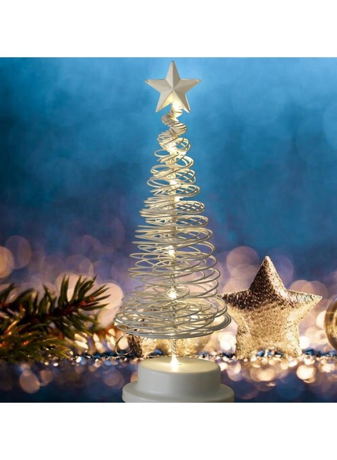 التغطية مصابيح شجرة LED على شكل نجمة بيضاء دافئة، 30 مصباح LED يعمل بالبطارية، مصابيح شجرة المهرجان، مصباح طاولة حلزوني - Image 1