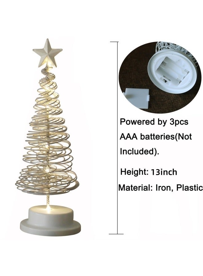 التغطية مصابيح شجرة LED على شكل نجمة بيضاء دافئة، 30 مصباح LED يعمل بالبطارية، مصابيح شجرة المهرجان، مصباح طاولة حلزوني - Image 5