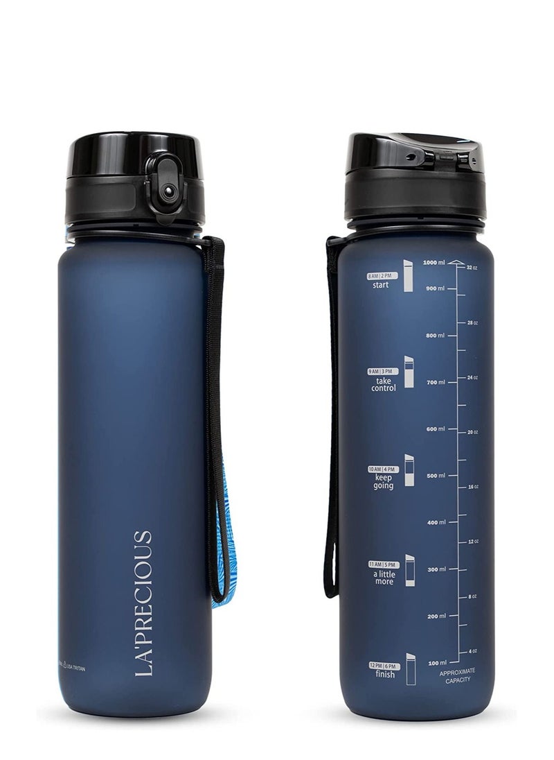 LA' PRECIOUS - 1L Water Bottle for Adults and Kids - USA Tritan Material Non-Toxic BPA Free - Fast Flow - Flip Top Leak Proof Lid and One Click Open - Image 1
